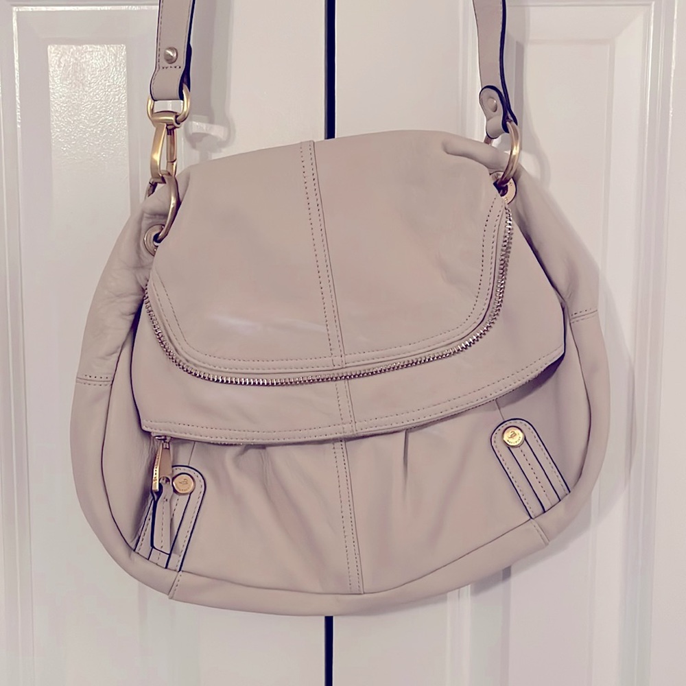 Like new beige leather bag